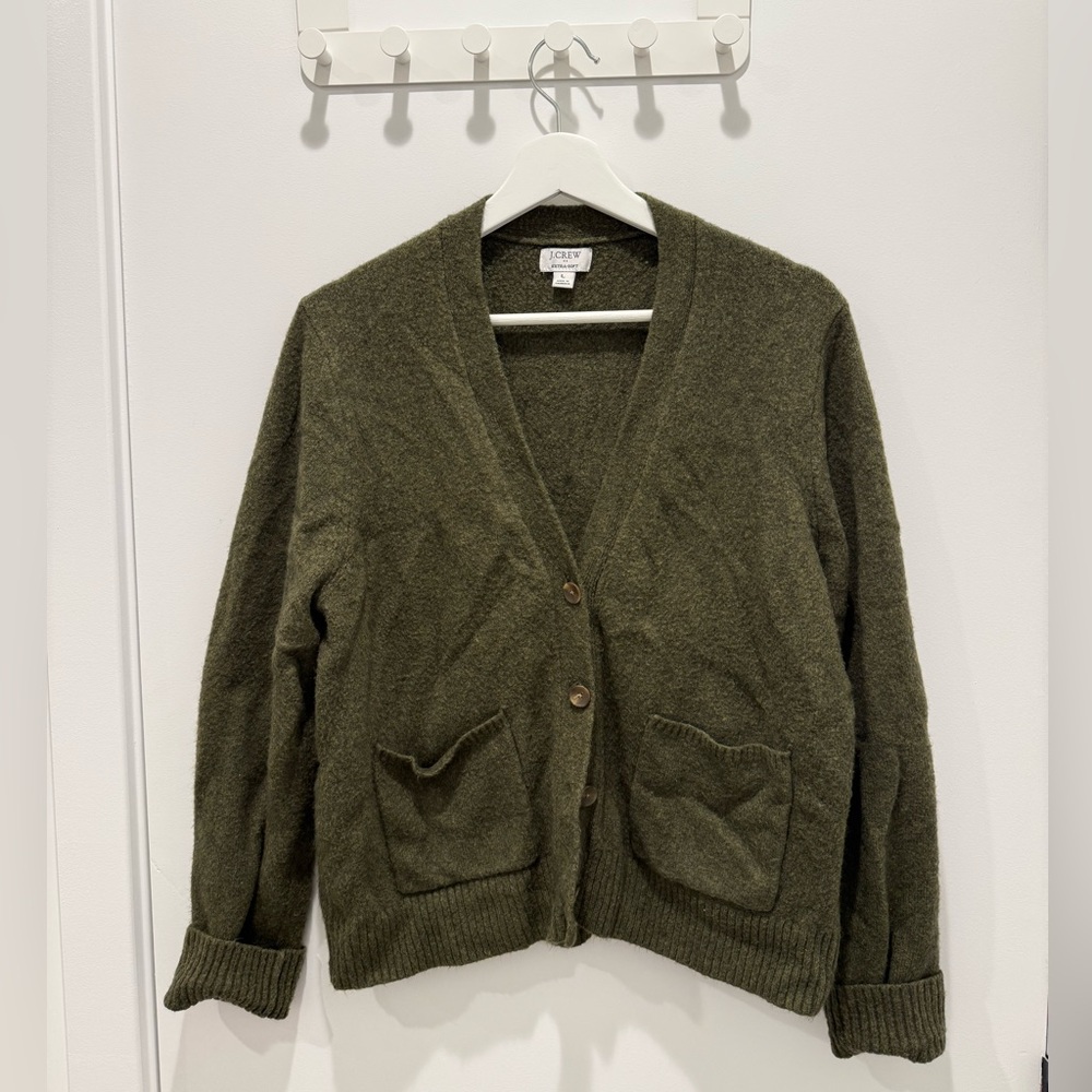 J. Crew Factory Forest Green Cardigan Sweater